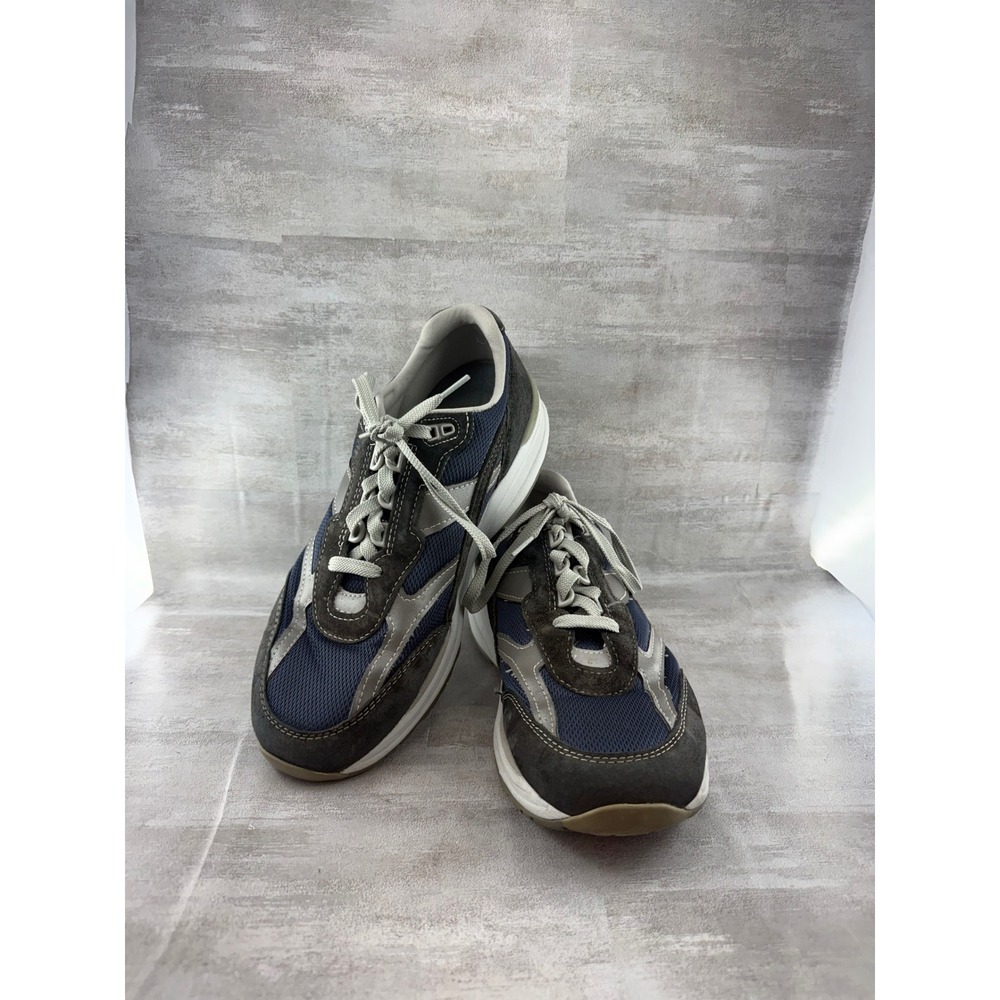 SAS Journey Navy Charcoal Leather Mesh Walking Shoes Men Sz 11 M Made in USA